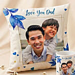 Personalised Cushion, Mug and Chocolate Cake Set for Dad