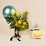 Personalised Birthday Tulips & Cake Gift Box