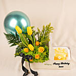 Personalised Birthday Tulips & Cake Gift Box