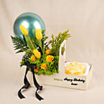 Personalised Birthday Tulips & Cake Gift Box