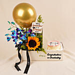 Personalised Graduation Sunshine Blooms & Cake Box
