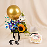 Personalised Graduation Sunshine Blooms & Cake Box