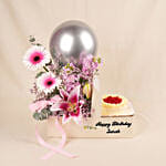 Personalised Message Gift Box with Flowers & Cake