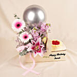 Personalised Message Gift Box with Flowers & Cake