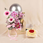 Personalised Thank You Gift Box with Flowers & Cake