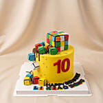 Fun & Colorful Rubik's Cube Themed Chocolate Cake