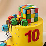 Fun & Colorful Rubik's Cube Themed Chocolate Cake