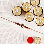 Divine Shiva Rudraksha Rakhi with Ferrero Rocher chocolates