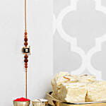 Divine Shiva Rudraksha Rakhi with Soan Papdi