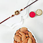 Divine Ganesha Rudraksha Pearl Rakhi with Almonds