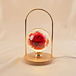 Red Rose Glass Sphere LED Lamp
