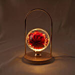 Red Rose Glass Sphere LED Lamp