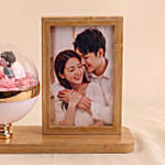 Personalised Couple Floral Dome Photo Frame