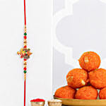 Prosperity Tortoise Rakhi with Motichoor Laddoo