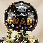 Graduation Flower Bouquet with Balloon