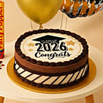 Year of Graduation Designed Cake and Balloons