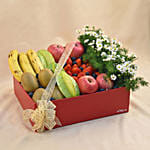 White Phoneix & Assorted Fruits Basket