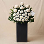 White Ball Mums Flower Stand