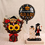 Graduation 2026 Caricature for Her & Flowers