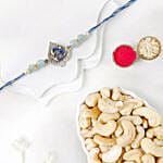 Blue Serenity Om Rakhi with Cashews