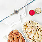Blue Serenity Om Rakhi with Dryfruits