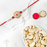 Sneh Ethinic Red Meenakari Rakhi with Cashews