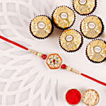 Sneh Ethinic Red Meenakari Rakhi with Ferrero Rochers
