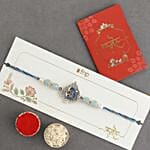 Blue Serenity Om Rakhi with Almonds