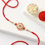Sneh Ethinic Red Meenakari Rakhi with Cashews