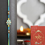Sneh Ethinic Blue Meenakari Rakhi with Dryfruits
