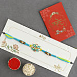 Sneh Ethinic Blue Meenakari Rakhi with Cashews