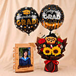Bound for Greatness Graduation Photo Frame & Flowers