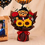 Bound for Greatness Graduation Photo Frame & Flowers