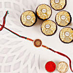 Traditional Meenakari Charm Rakhi with Ferrero Rochers