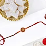 Traditional Meenakari Charm Rakhi with Kaju Katli