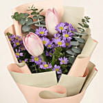 Pink Ribbon Strength Tulips Bouquet