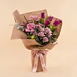 Plum Tulip & Mauve Rose Graduation Bouquet