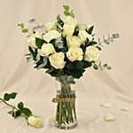 Vase Of Elegant White Rose