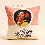 Personalised Joy and Love Birthday Cushion
