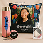 Personalised Cushion and Bottle with Perfume