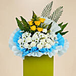 Peaceful Condolence Mixed Flowers Green Stand