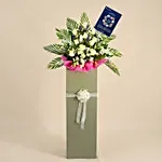 Rest In Peace Condolence Mixed Flowers Grey Stand