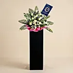 Rest In Peace Condolence Mixed Flowers Black Stand