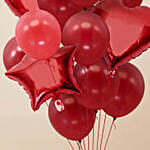 Romantic Heart N Star Shaped Red Balloons