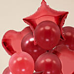 Romantic Heart N Star Shaped Red Balloons