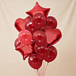 Romantic Heart N Star Shaped Red Balloons