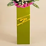 Rest In Peace Condolence Mixed Flowers Green Stand