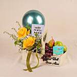 Personalised Get Well Soon Flowers & Fruits Gift Box