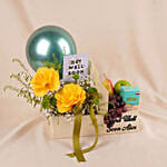 Personalised Get Well Soon Flowers & Fruits Gift Box