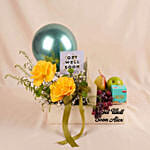 Personalised Get Well Soon Flowers & Fruits Gift Box